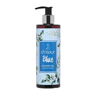 d’alour Blue Shower Gel Απαλό Αναζωογονητικό Αφρόλουτρο με Φυτικά Εκχυλίσματα από Φύλλα Ελιάς και Mαντζουράνα για Απαλή Επιδερμίδα και Άρωμα που Διαρκεί 300ml